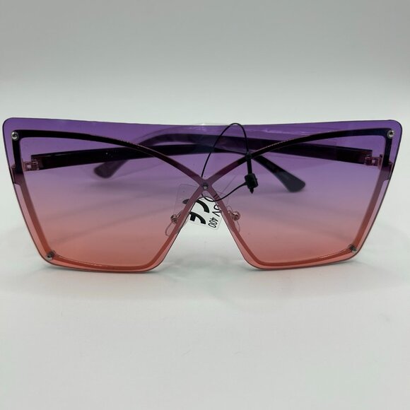 Oversized Ombre Box Shades - Purple to Red - Picture 1 of 5